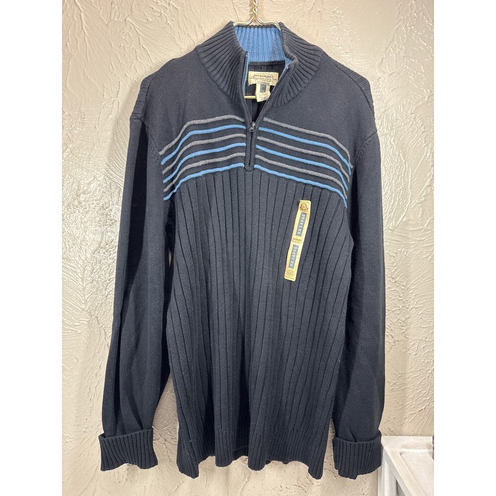 American Rag Cie Men's 1/4 Zip Sweater Navy Blue 100% Cotton Heavy Size XXL NWT